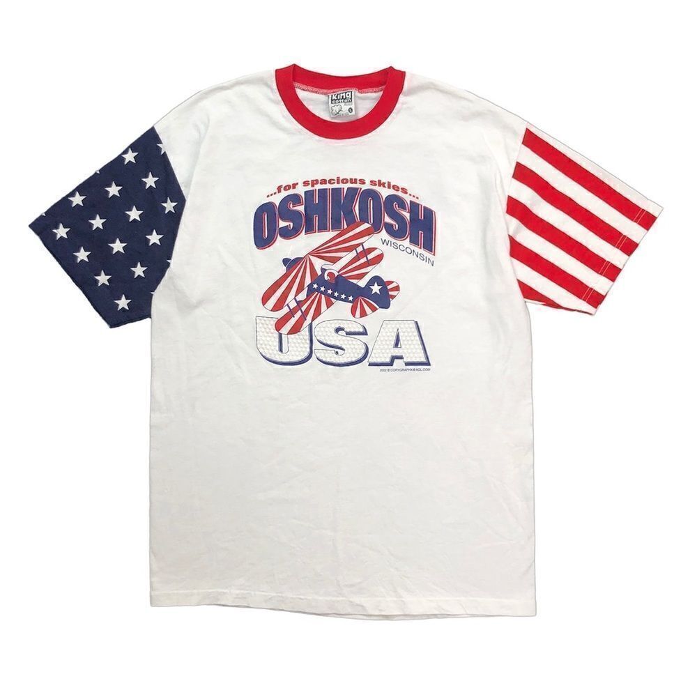 KING COTTON Vintage 2002 Oshkosh Wisconsin Air Show Tee
